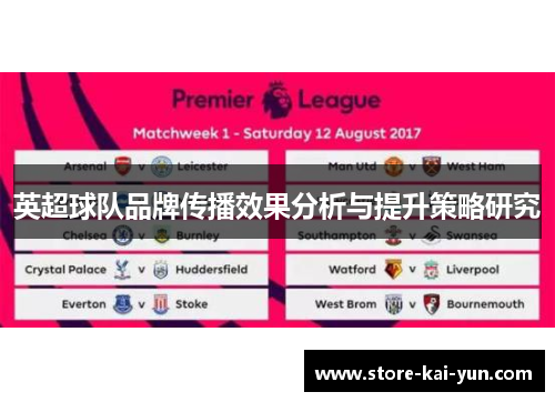 英超球队品牌传播效果分析与提升策略研究
