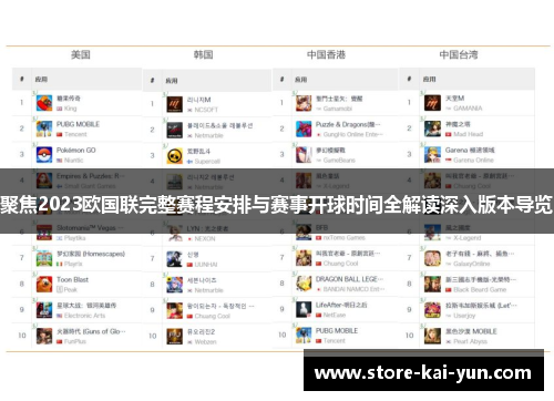 聚焦2023欧国联完整赛程安排与赛事开球时间全解读深入版本导览